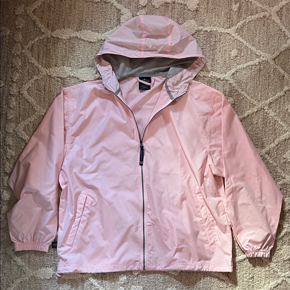 Charles River Apparel Light Pink Hooded Windbreaker